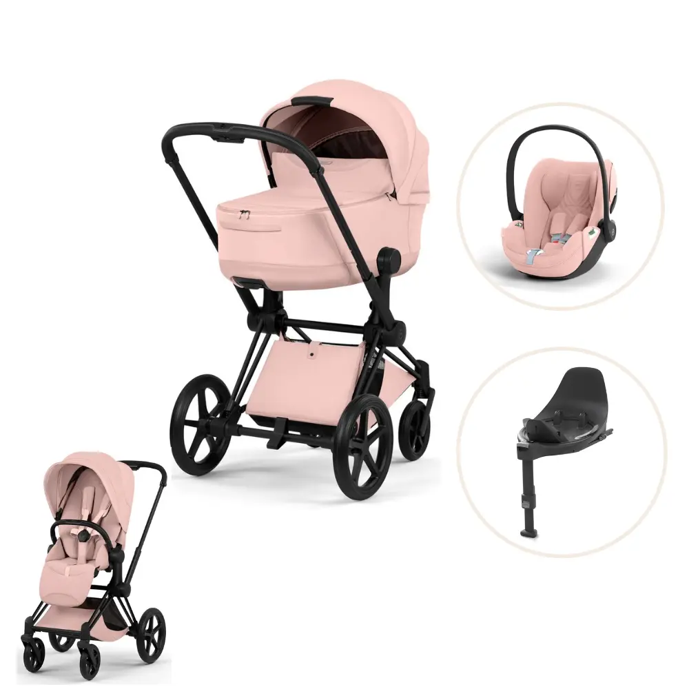 Priam Style Kombivogn Inkl. Cloud T Plus Og Base T Peach Pink Matt Black fra Cybex
