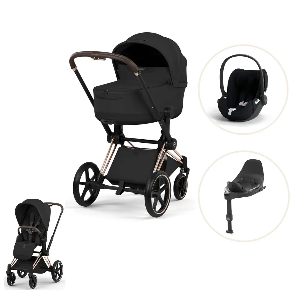 Priam Style Kombivogn Inkl. Cloud T Plus Og Base T   Sepia Black Rosegold fra Cybex