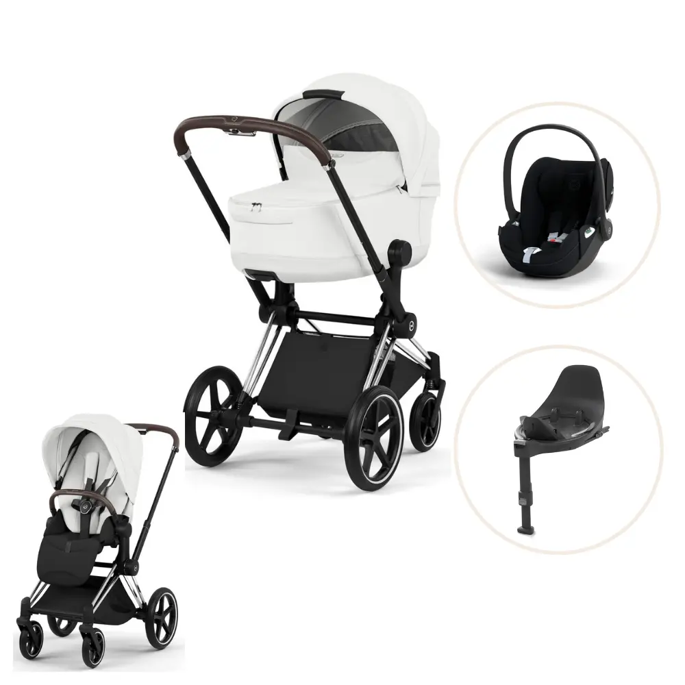 Priam Style Kombivogn Inkl. Cloud T Plus Og Base T   Off White Chrome Brown fra Cybex