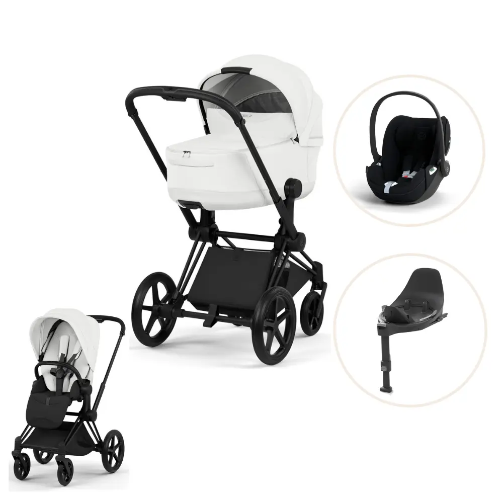 Priam Style Kombivogn Inkl. Cloud T Plus Og Base T Off White Matt Black fra Cybex