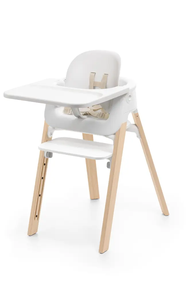 Stokke Steps Højstol + Babyset   Hvid Natur fra Stokkeâ®