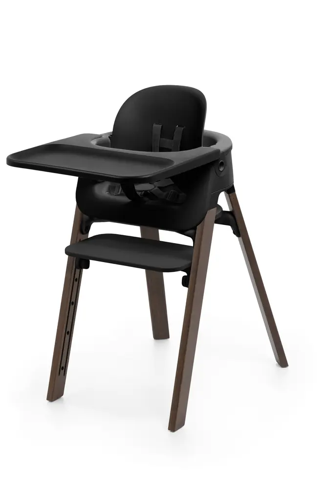 Stokke Steps Højstol + Babyset Sort Warm Brown fra Stokkeâ®