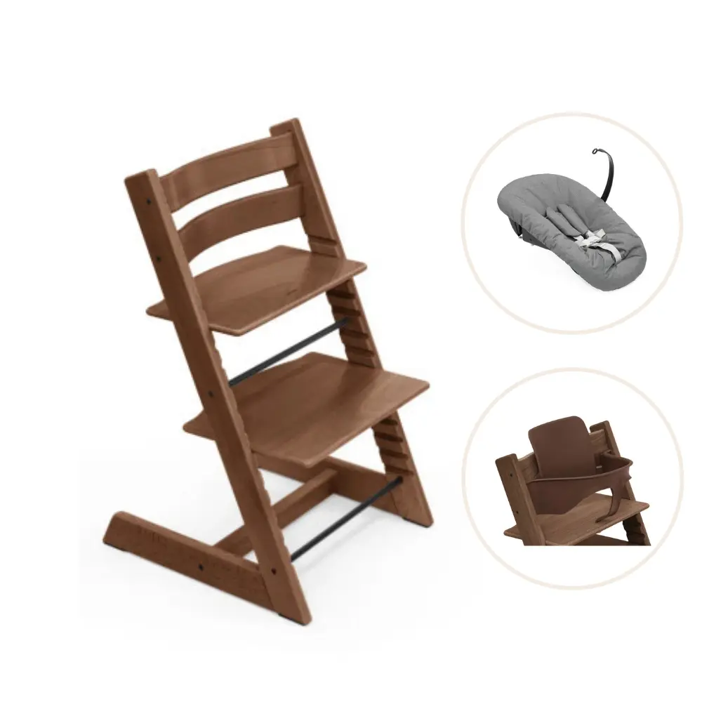 Tripp Trapp Højstol Bøg Inkl. Newborn Sæt Og Babysæt   Warm Brown fra Tripp Trappâ®