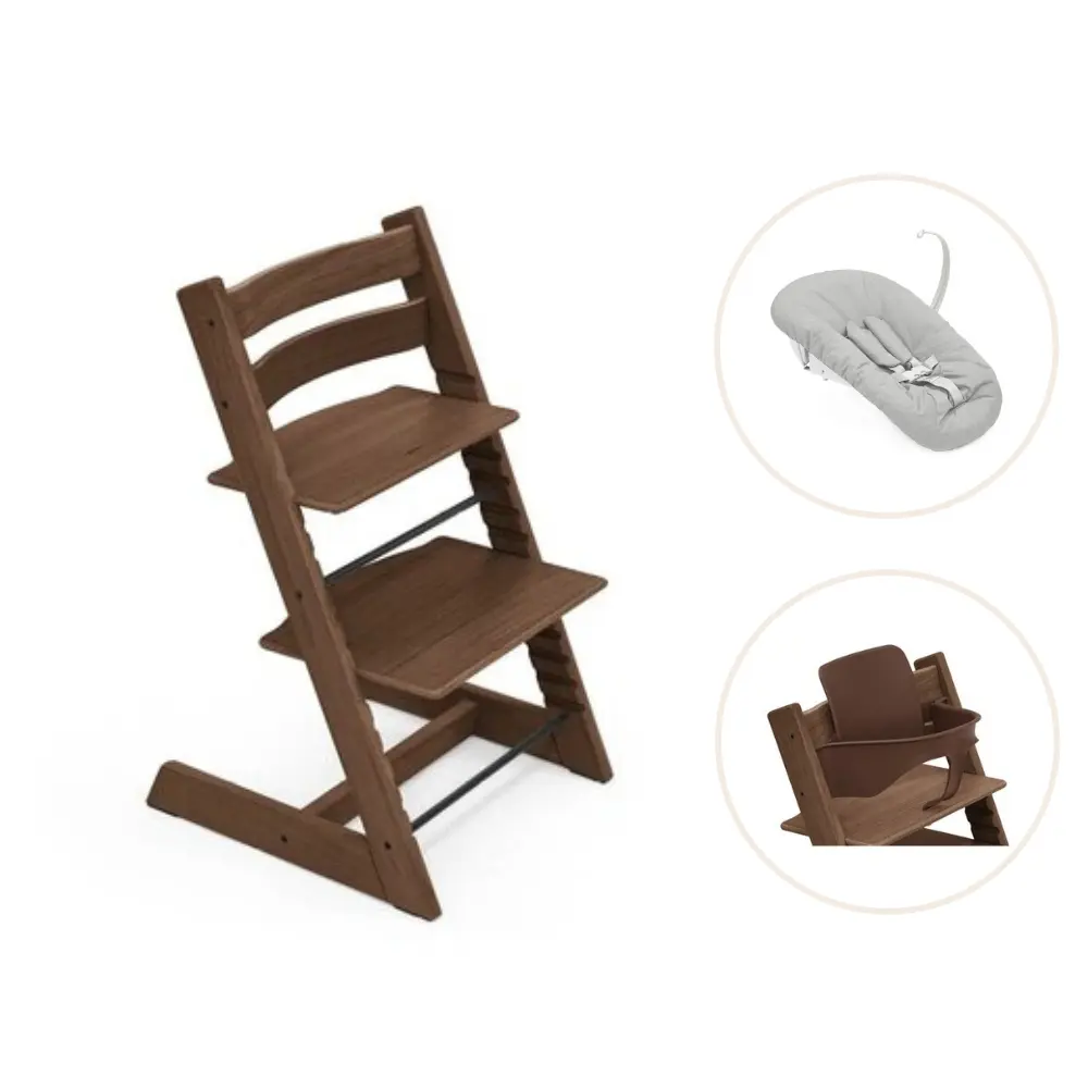 Tripp Trapp Højstol Eg Inkl. Newborn Sæt Og Babysæt   Warm Brown fra Tripp Trappâ®