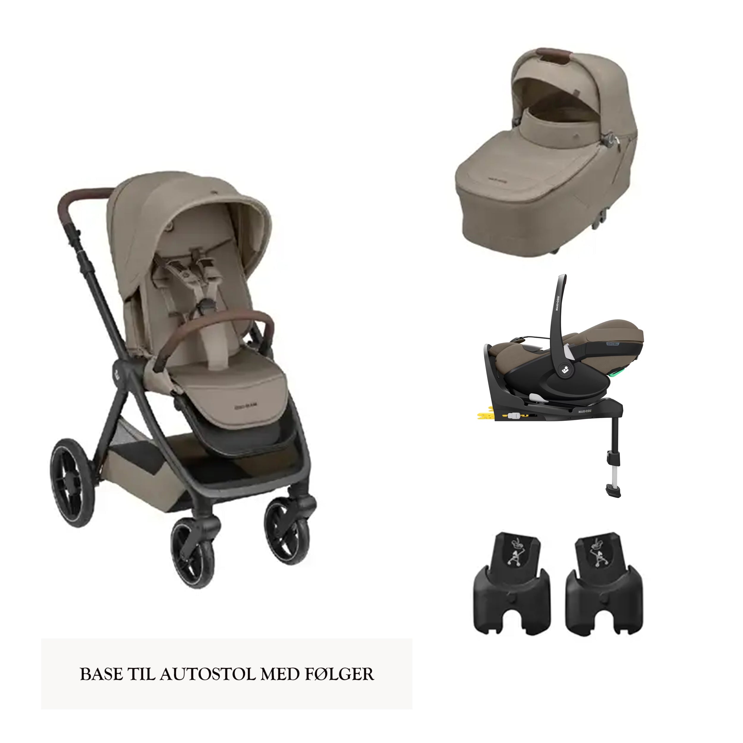 Travel Set Inkl. Adapter Og Isofix Base   Twillic Black   Twillic Black   Black fra Maxi Cosi