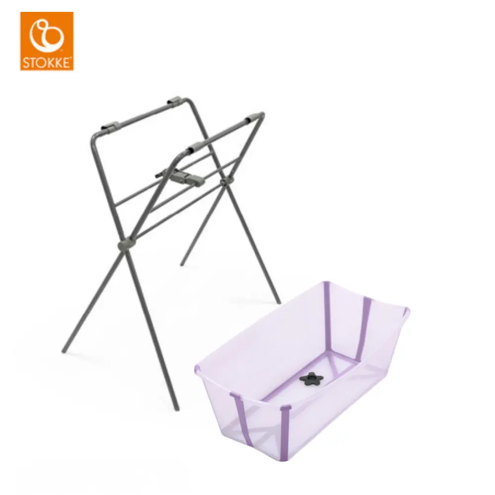 Stokke Flexi Bath Hvid Inkl. Grå Stativ fra Stokkeâ®