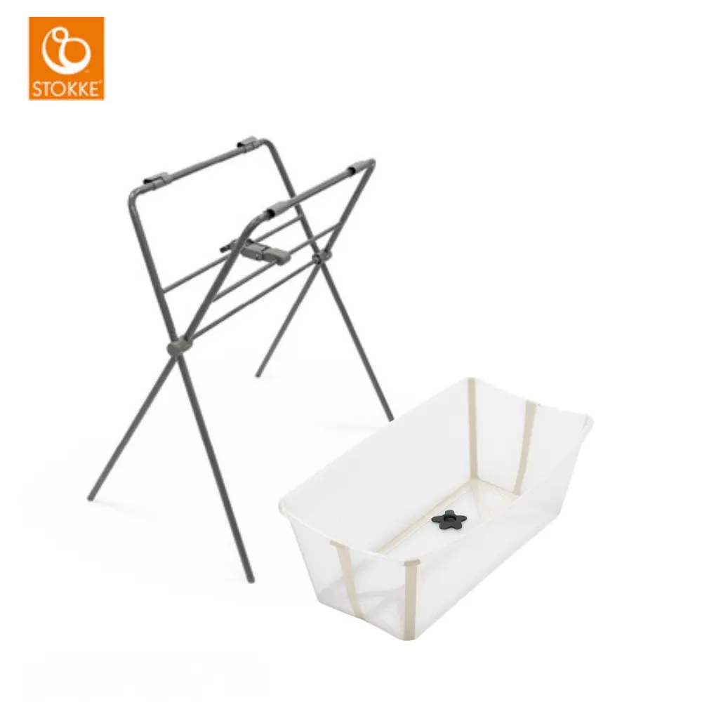Stokke Flexi Bath Hvid Inkl. Grå Stativ fra Stokkeâ®