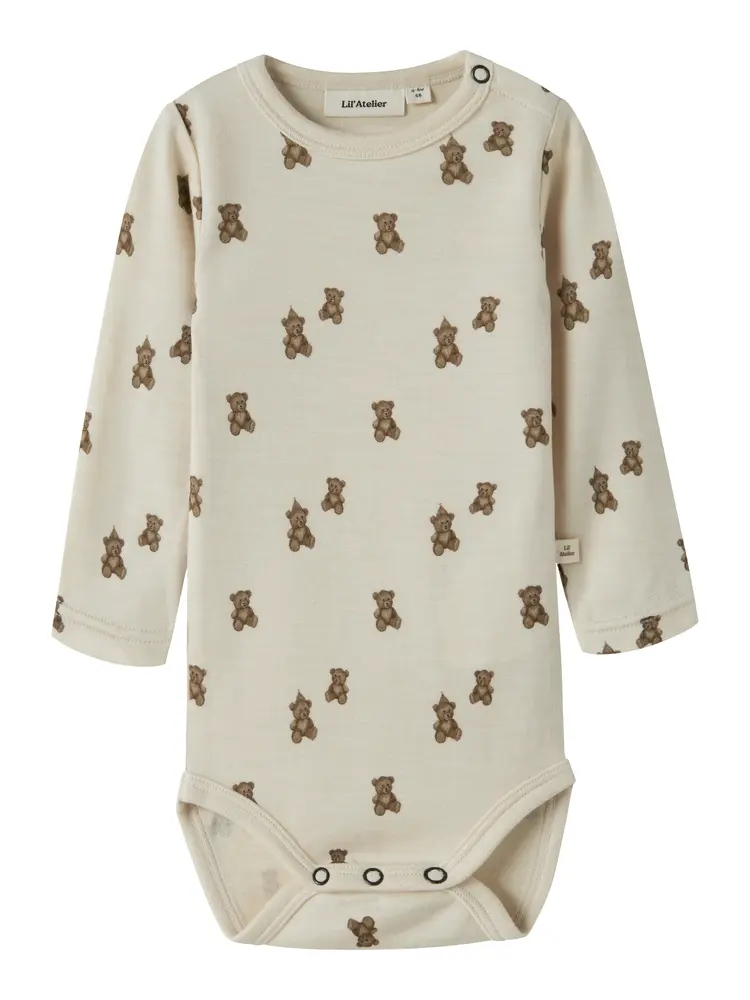 Nilo Nun Langærmet Uld Slim Body   Turtledove   74 fra Lil' Atelier