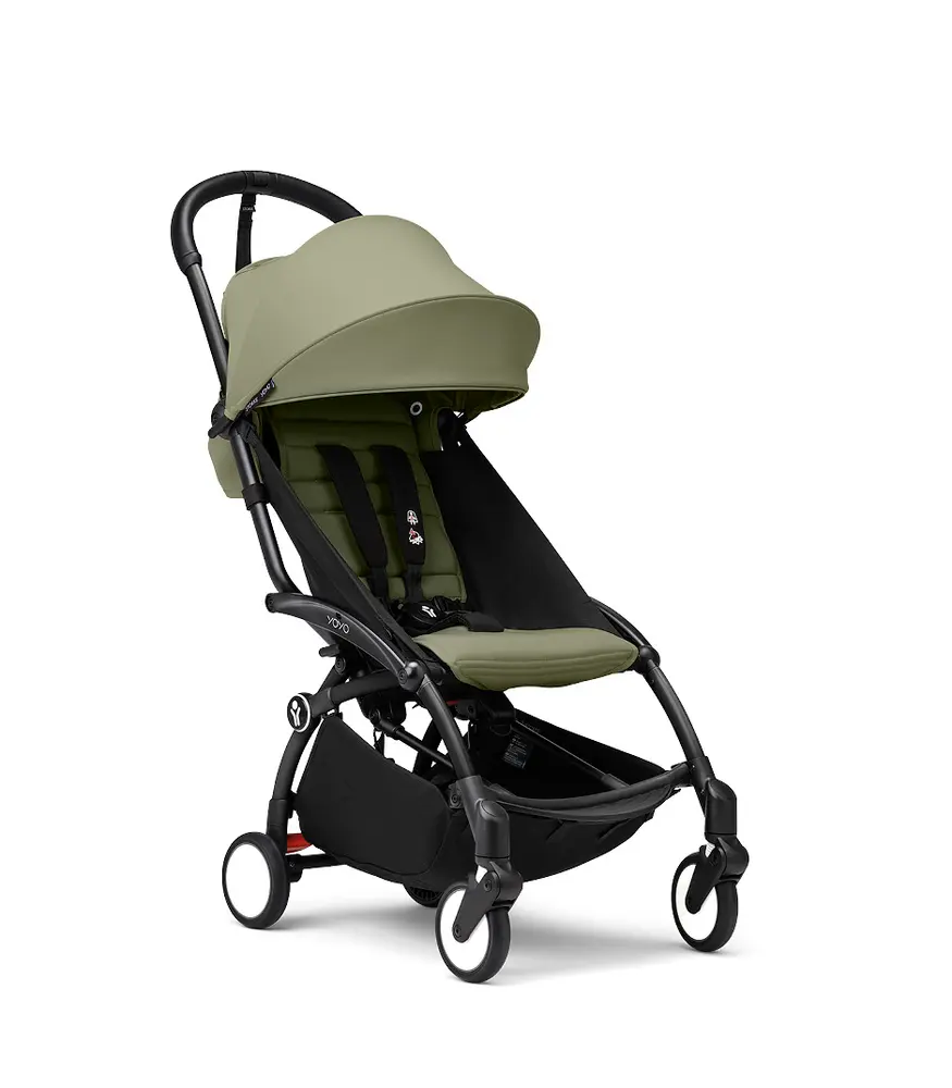 Yoyoâ³ Klapvogn   Olive På Sort Stel fra Stokkeâ®
