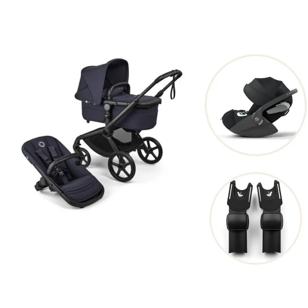Fox 5 Renew Kombivogn Inkl. Cloud T Autostol Og Adapter   Deep Indigo Black fra Bugaboo