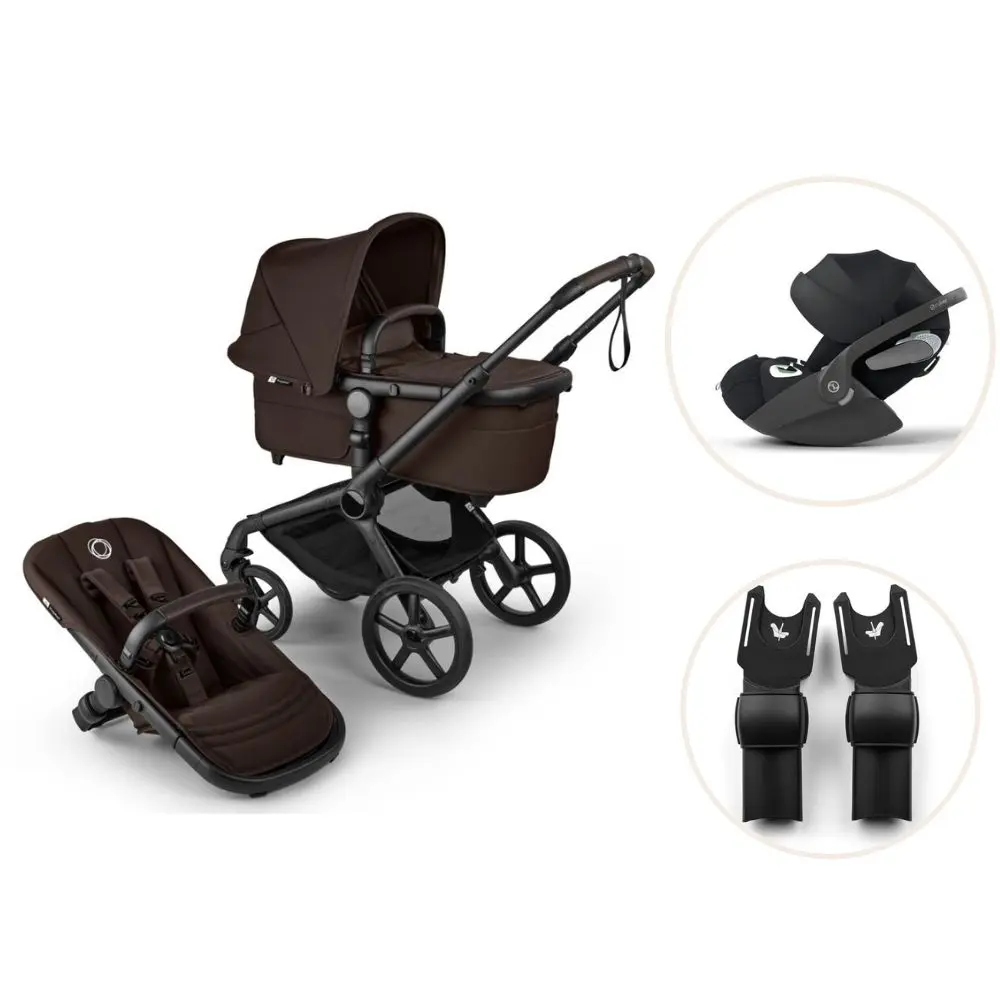 Fox 5 Renew Kombivogn Inkl. Cloud T Autostol Og Adapter   Cocoa Brown Black fra Bugaboo