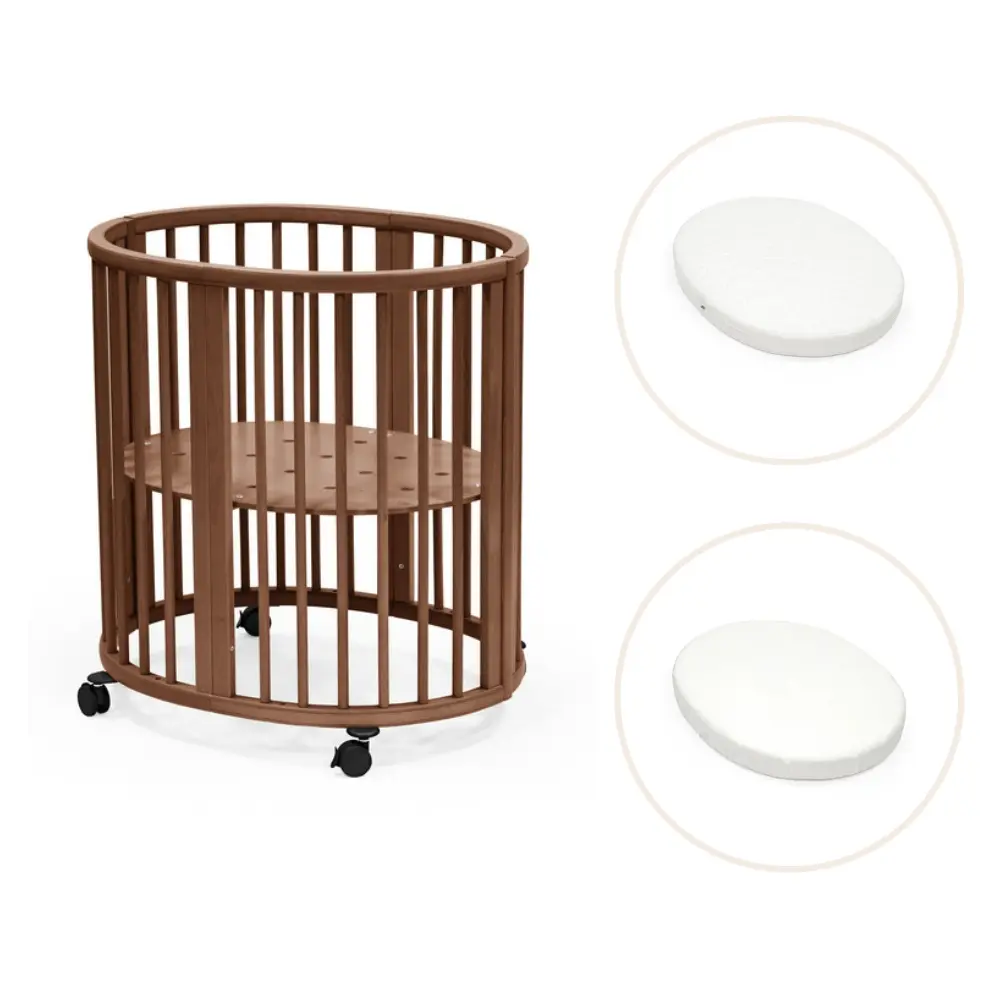 Stokke Sleepi Mini V3 Seng Med Madras Og Lagen   Warm Brown fra Stokkeâ®