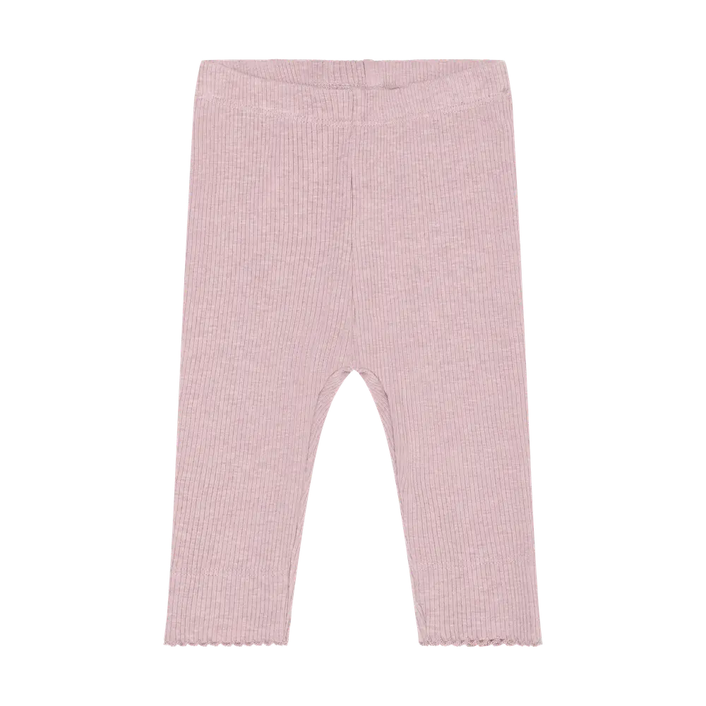 Leggings Rib   Pale Mauve Melange   68 fra Fixoni