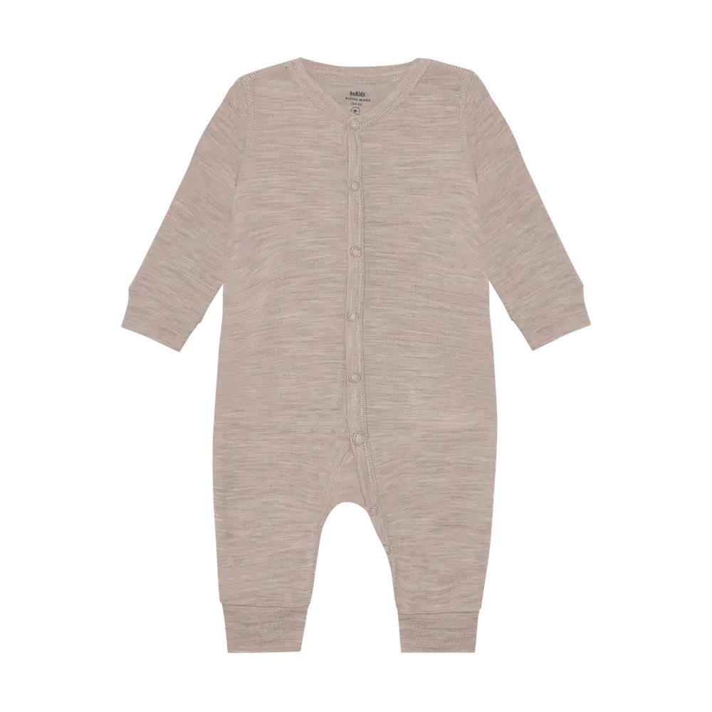 Uld Jumpsuit   Mocha Meringue Melange   60 fra Bekids