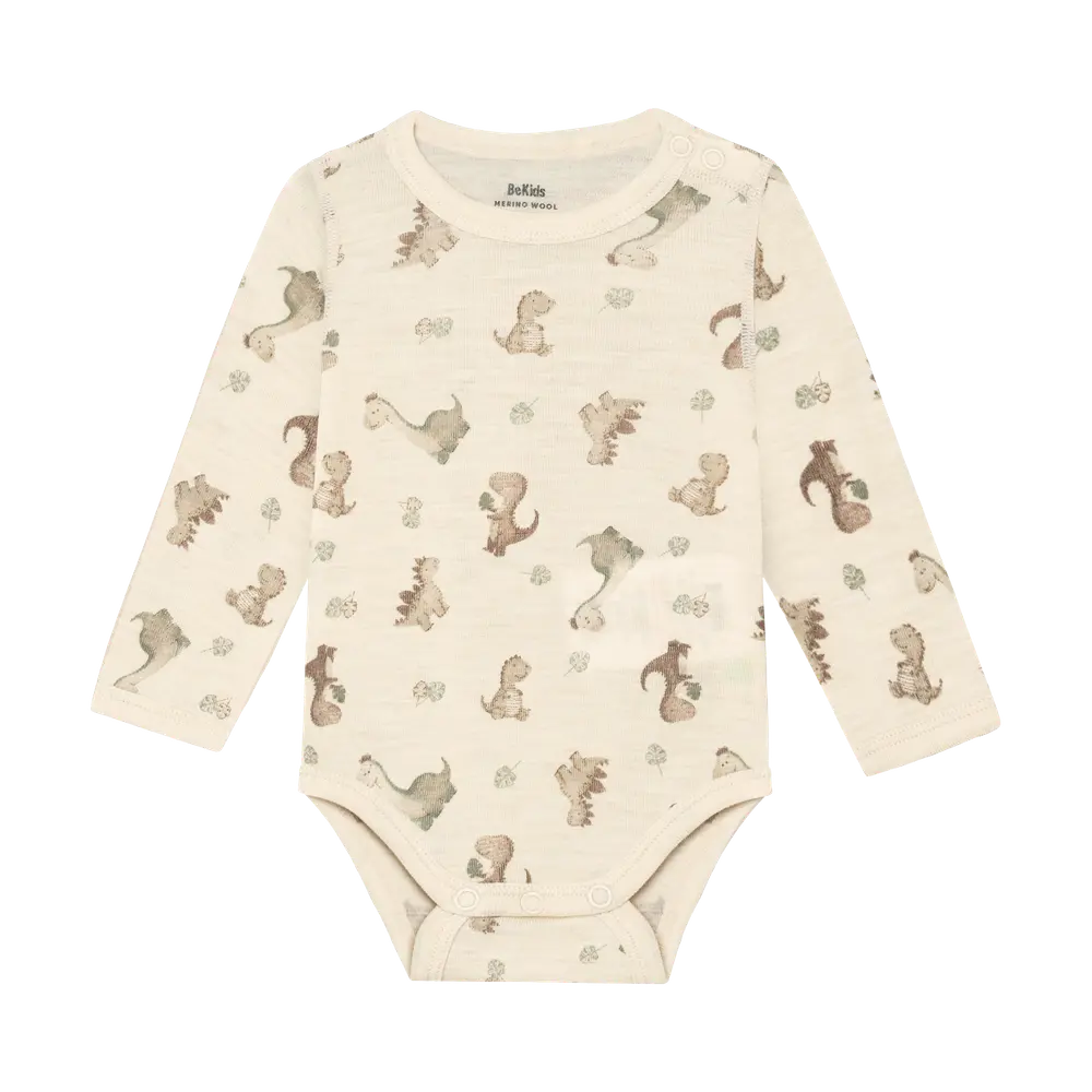 Langærmet Uld Body   Forest Fog   70 fra Bekids