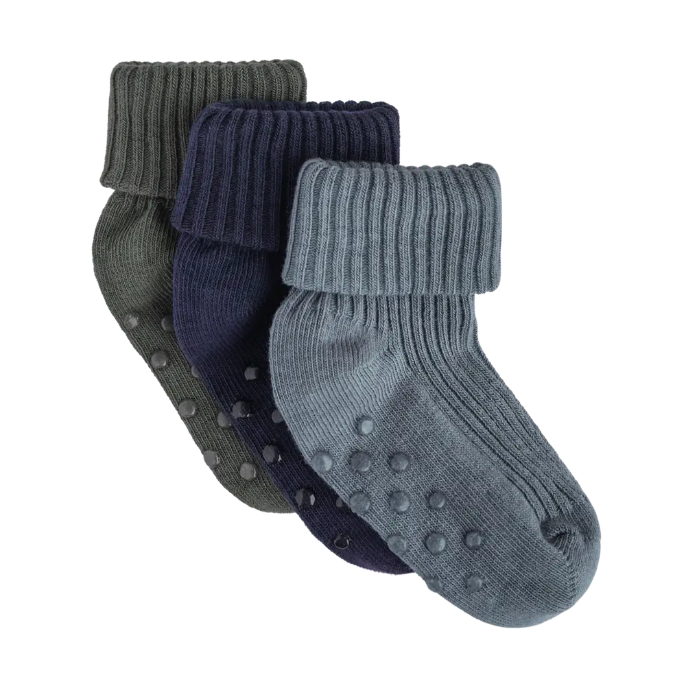 Rib Strømper M. Abs 3 Pak   Dark Navy   1114 fra Bekids