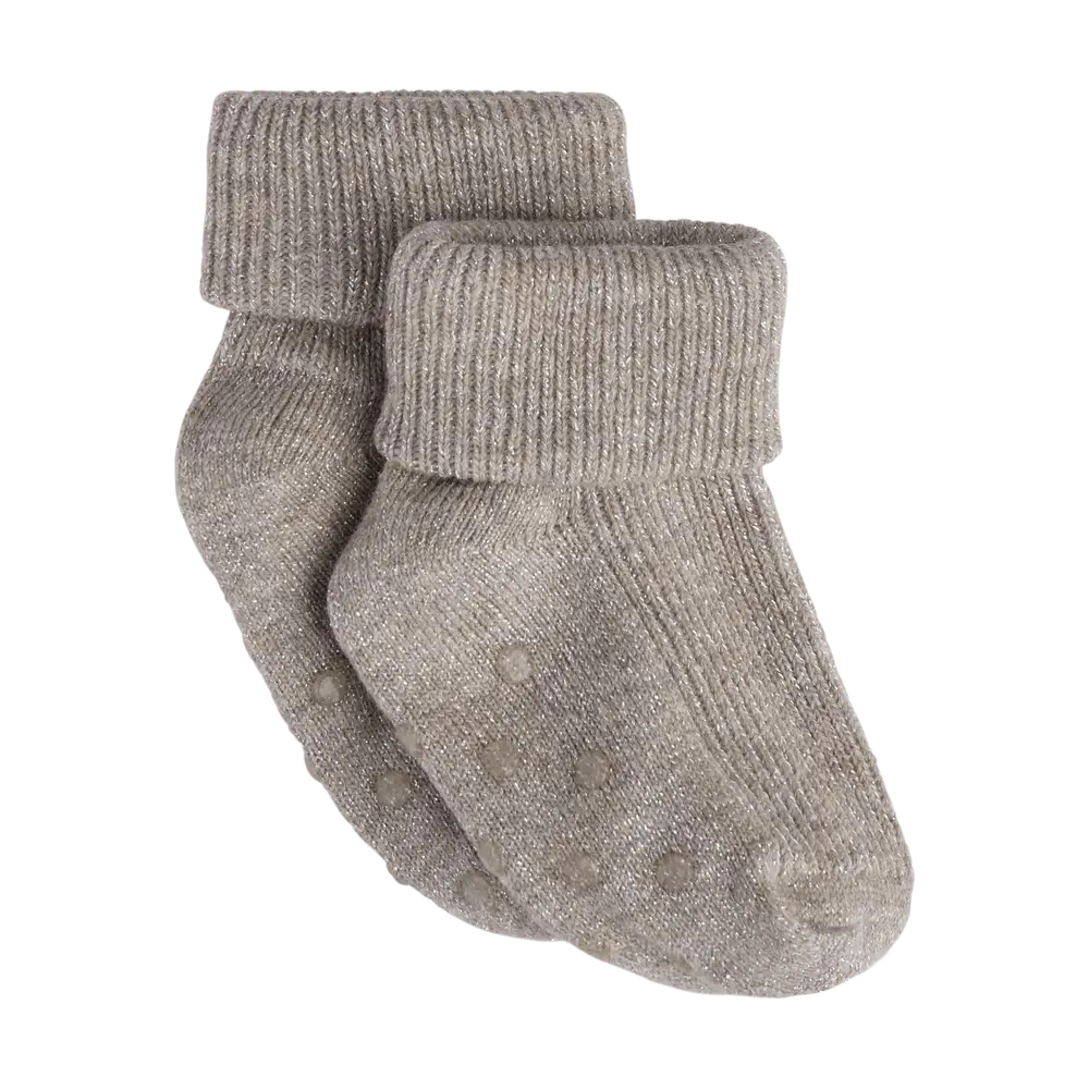 Glimmer Rib Strømpe M. Abs   Mocha Meringue   1114 fra Bekids