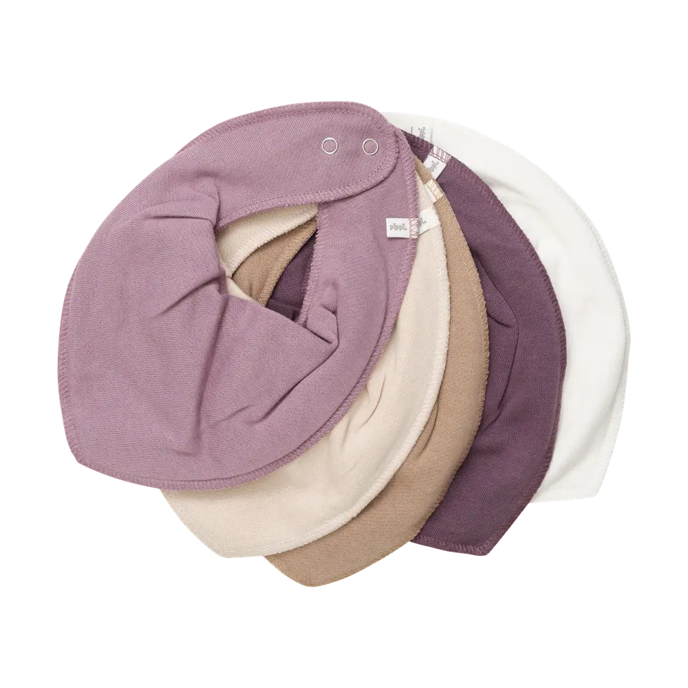 Bandana Bib 5 Pak   Elderberry   Onesize fra Pippi