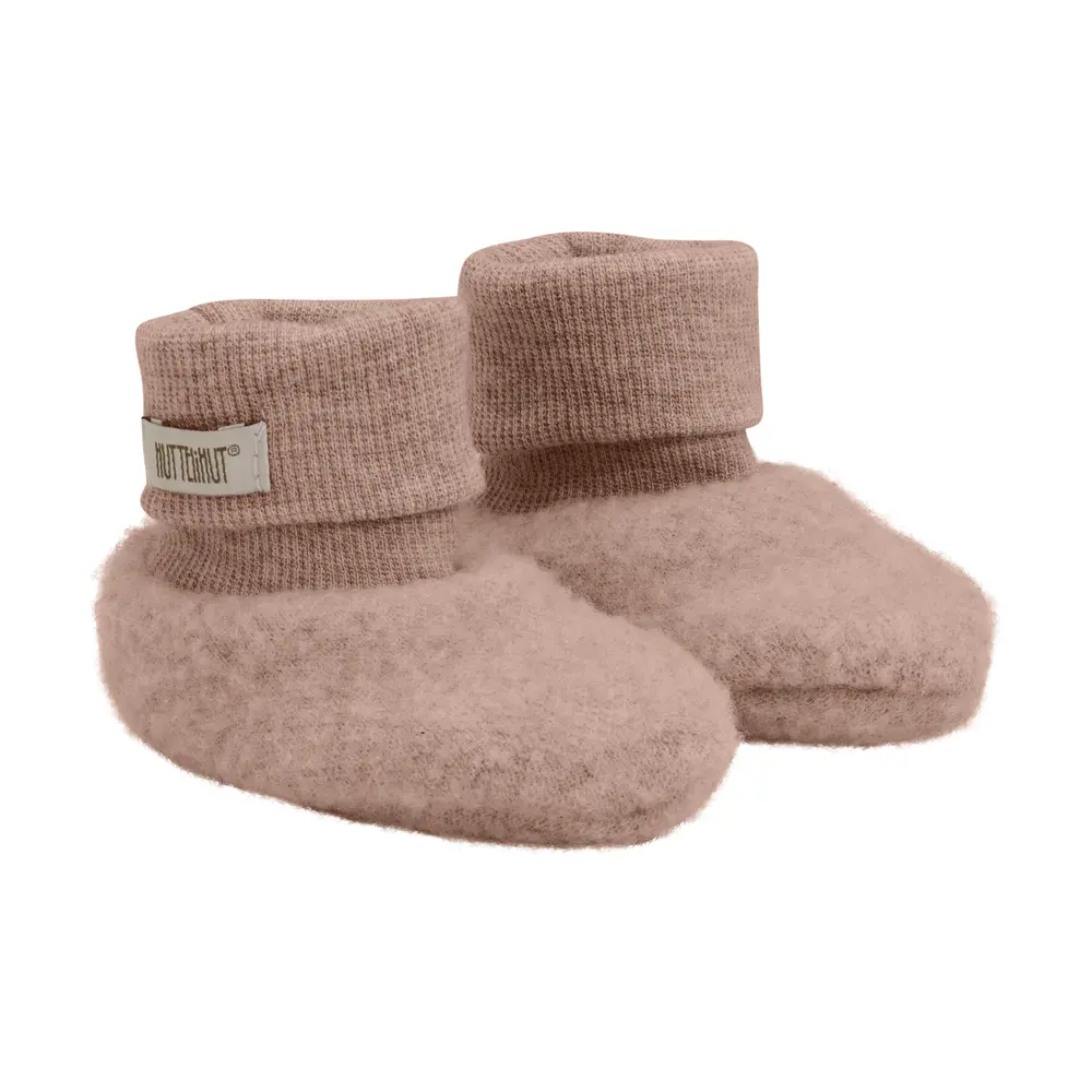 Uld Fleece Footies   Mahogany Rose   50 56 fra Huttelihut