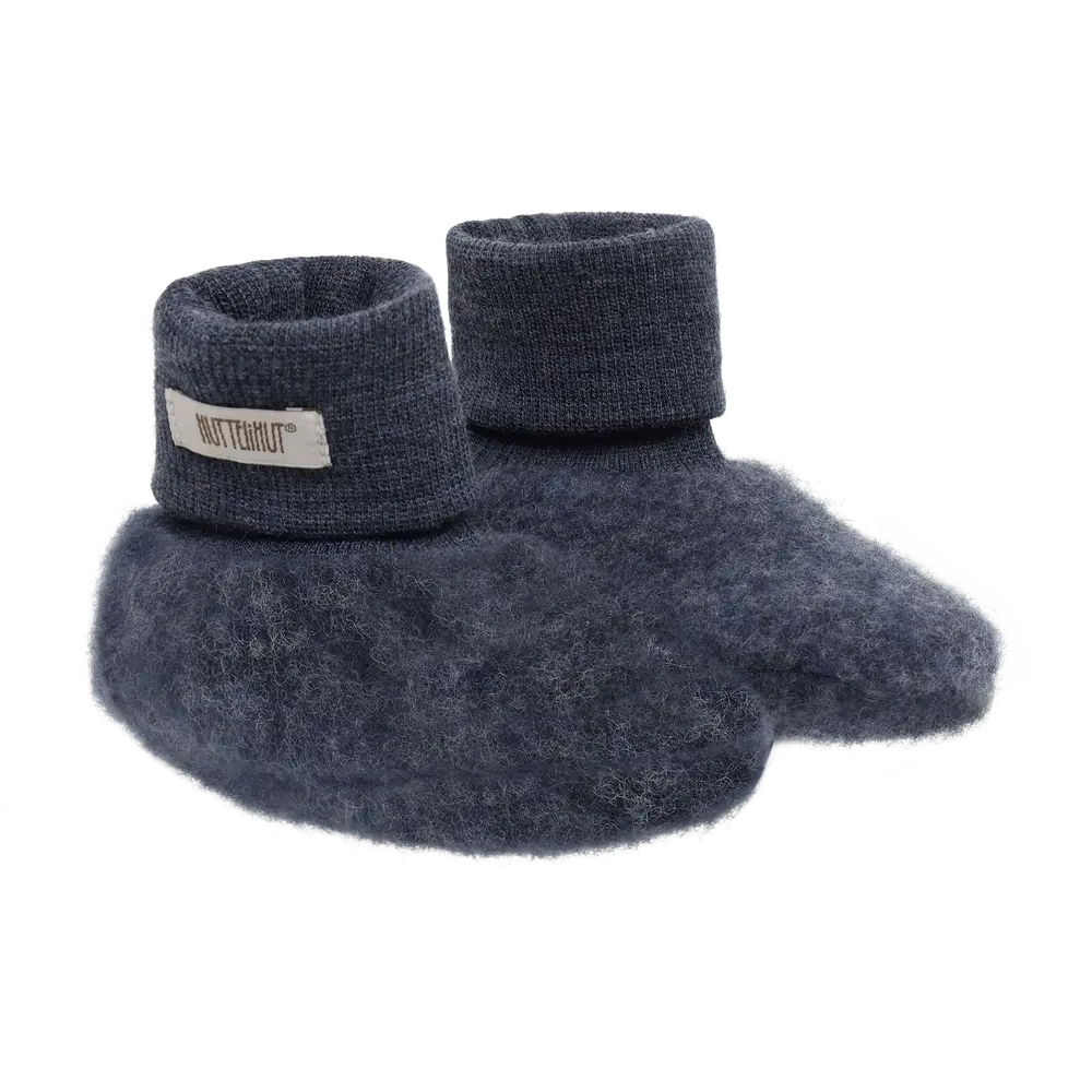 Uld Fleece Footies   Ombre Blue Melange   7480 fra Huttelihut
