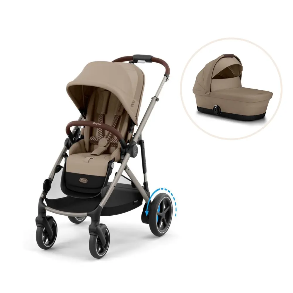 E Gazelle S Inkl. Liggedel Almond Beige fra Cybex