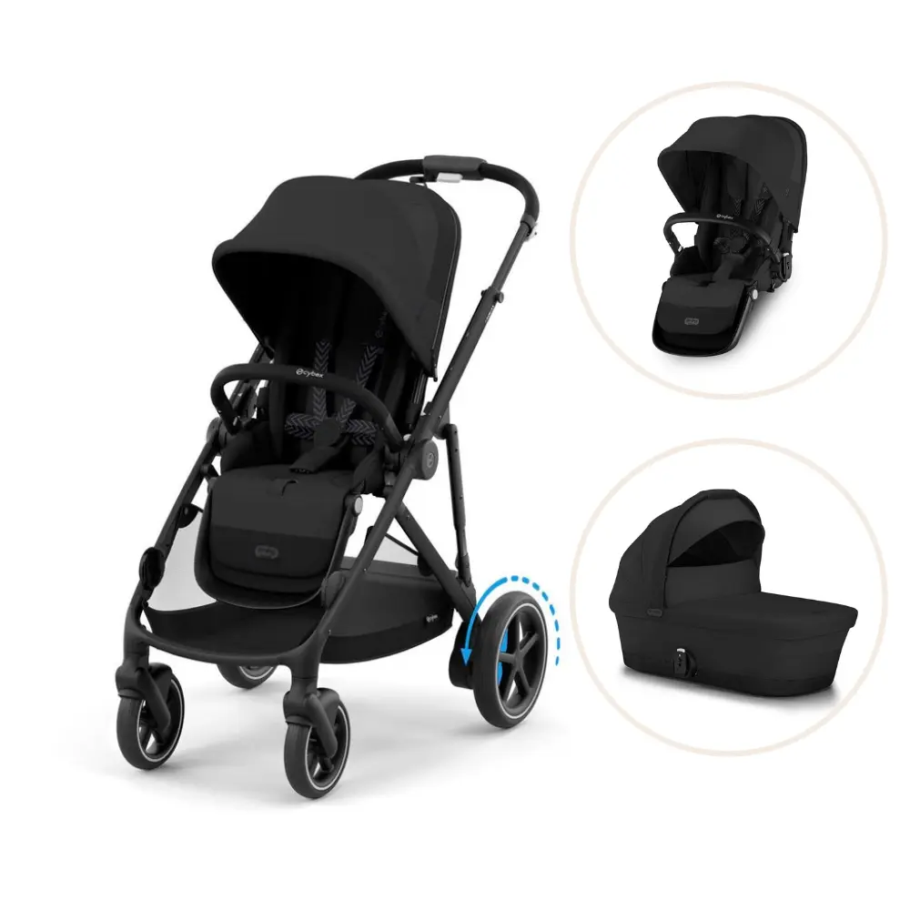 E Gazelle Søskendevogn Moon Black fra Cybex