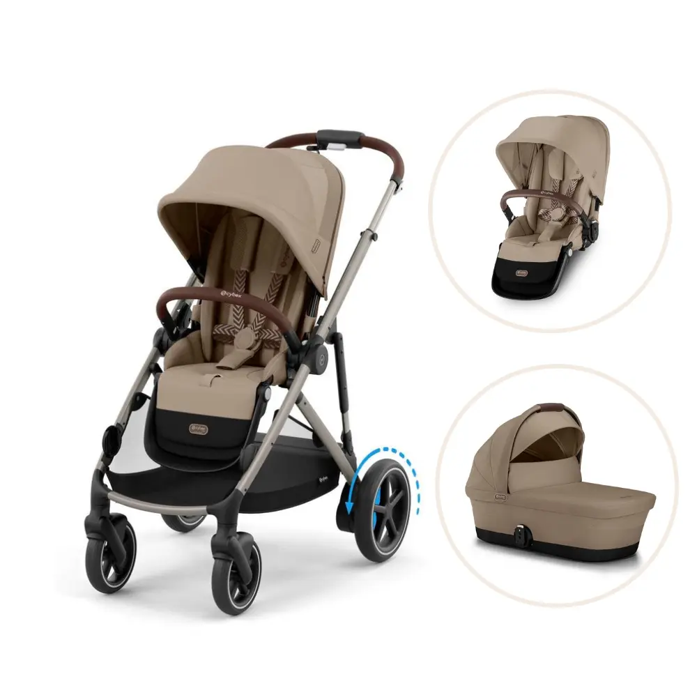 E Gazelle Søskendevogn Almond Beige fra Cybex