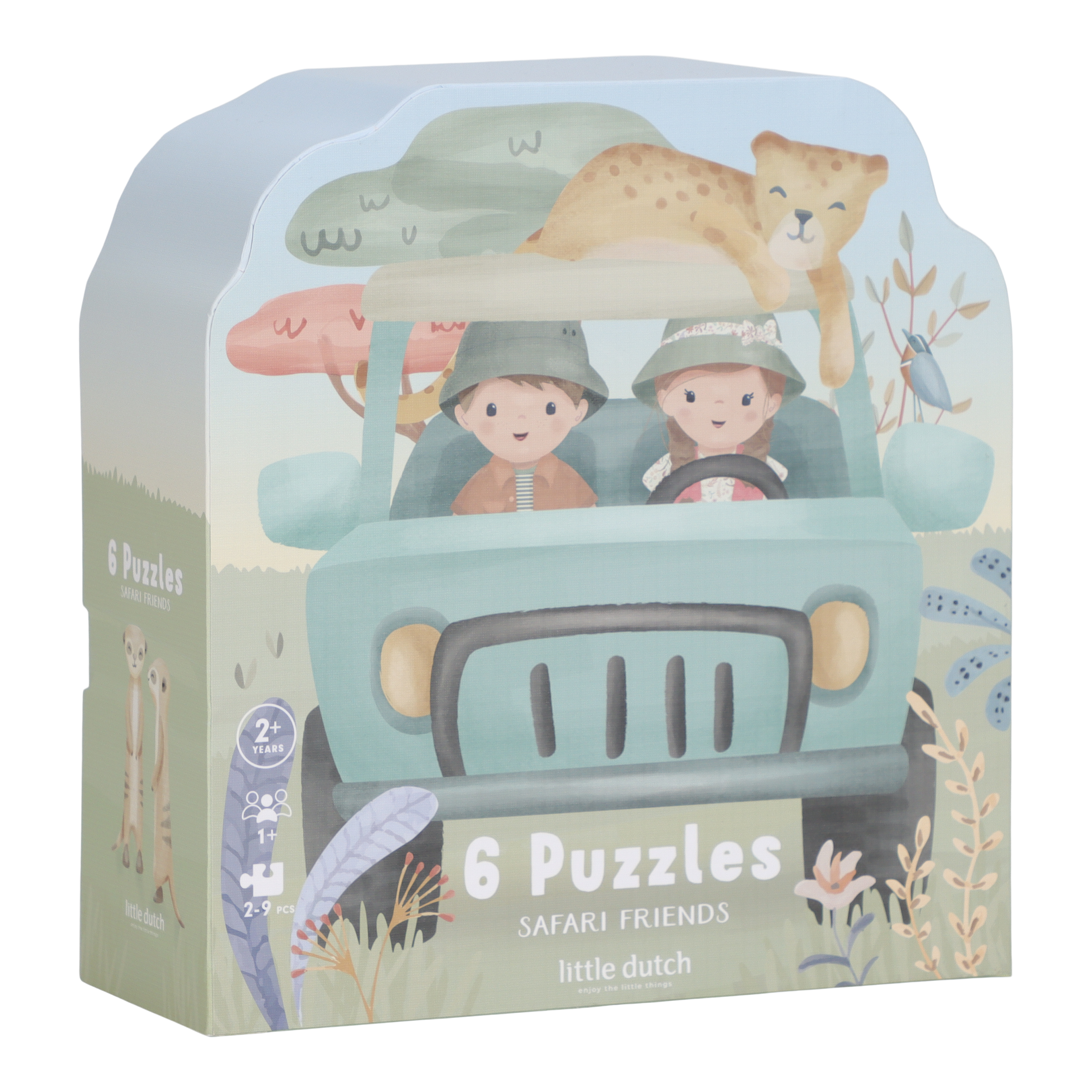 6 I 1 Puslespil   Safari Friends fra Little Dutch