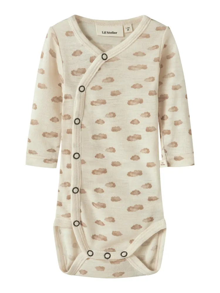 Nalu Uld Langærmet Wrap Body   Turtledove   56 fra Lil' Atelier