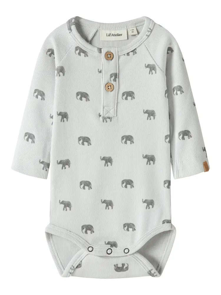 Lavo Eko Langærmet Slim Body   Glacier Gray   68 fra Lil' Atelier