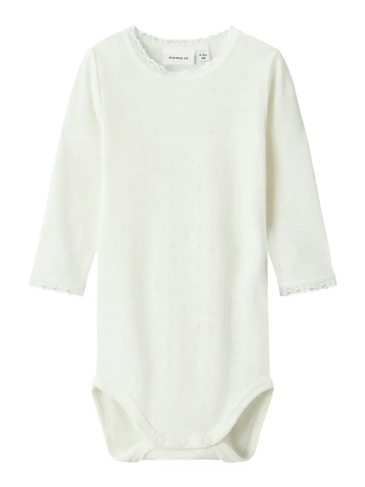 Wang Uld Langærmet Body   Snow White   80 fra Name It