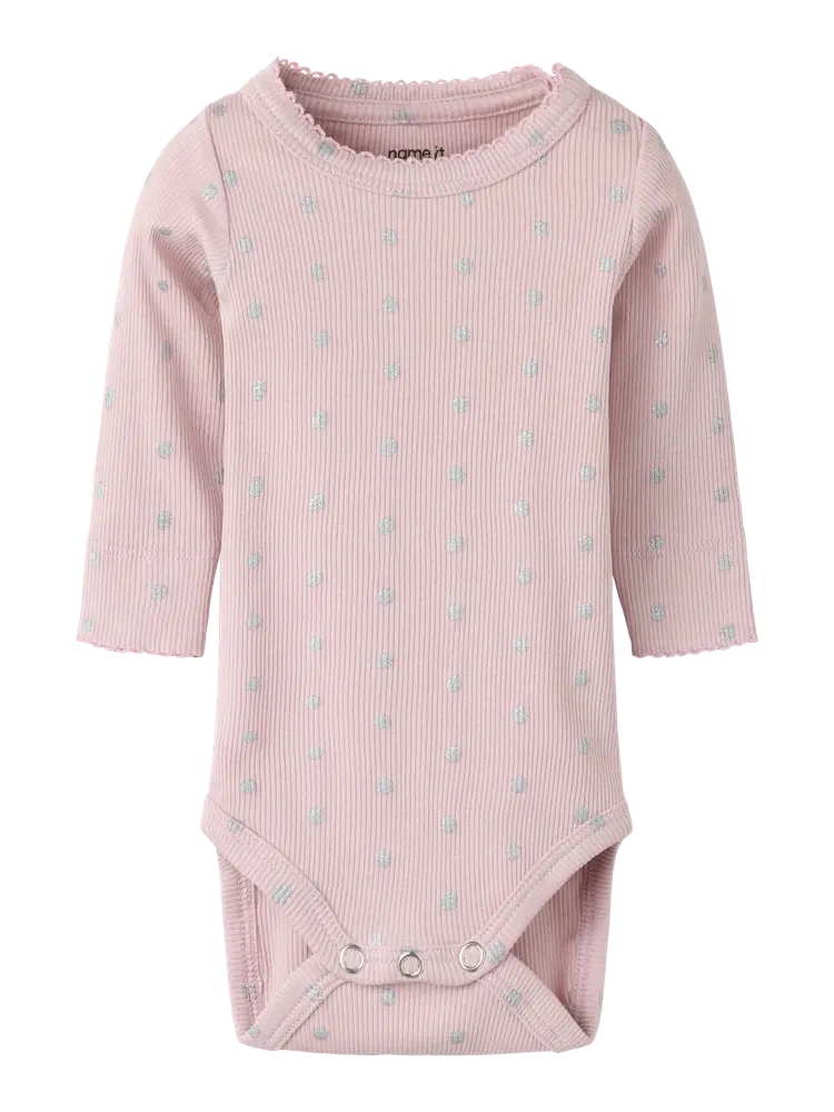 Lona Langærmet Body   Violet Ice   74 fra Name It