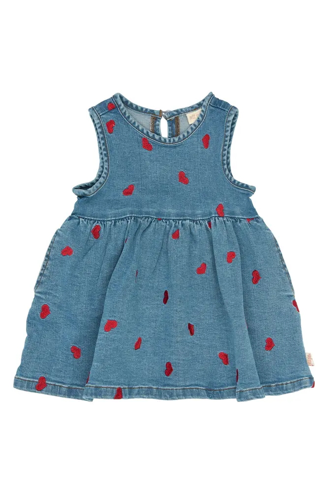 Eva Denim Kjole   Light Blue Denim Emb   80 Cm fra Petit Piao