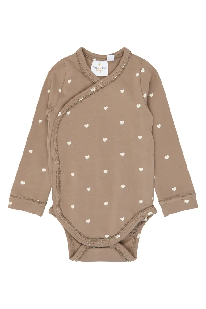 Nova Langærmet Wrap Body   Taupe Gray Aop Tn   74 fra The New Siblings