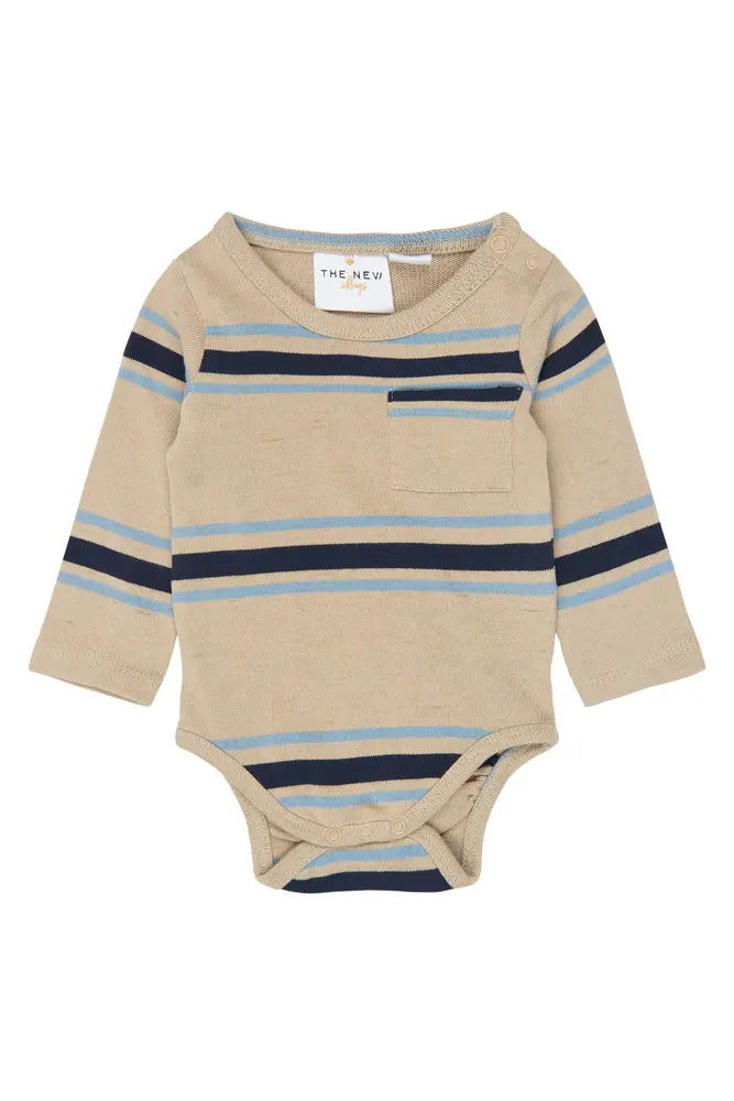 Theodor Langærmet Body   Humus Striped   74 fra The New Siblings