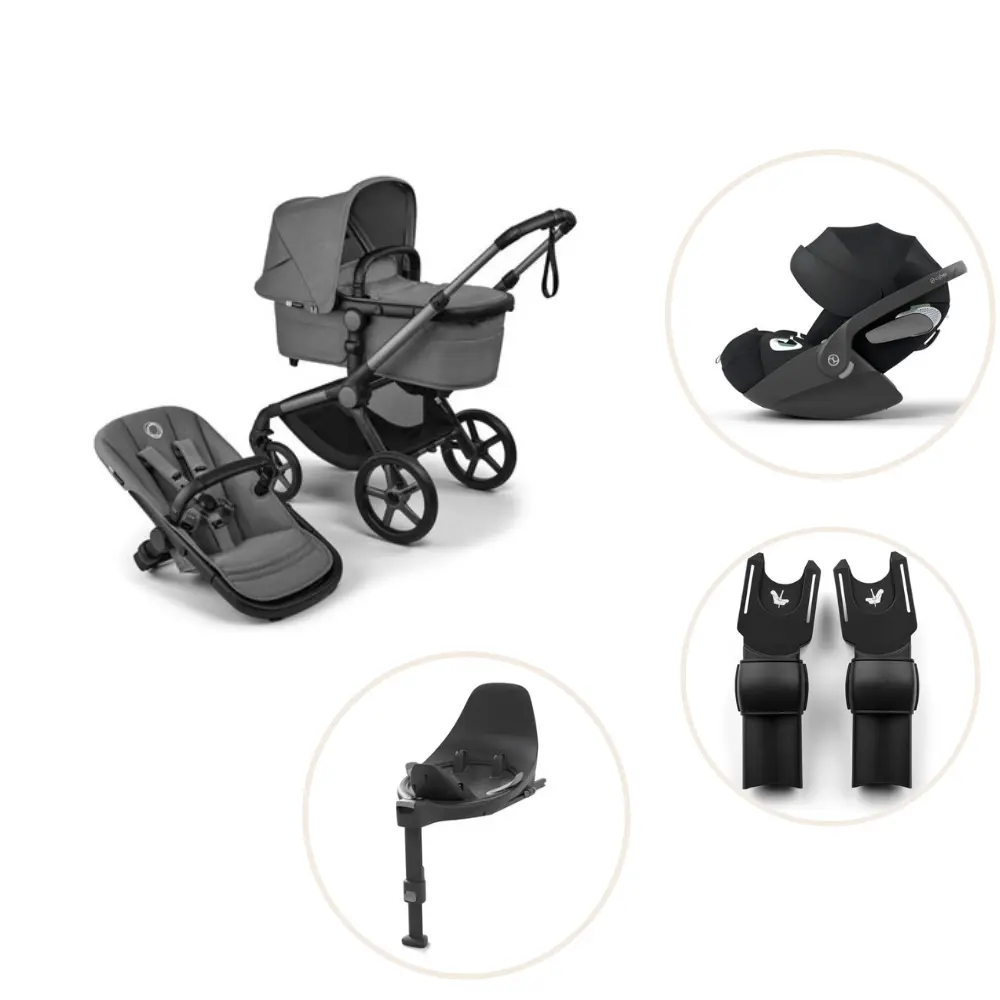 Fox 5 Renew Kombivogn Inkl. Cloud T Plus Autostol, Base Og Adapter   Moon Grey Graphite fra Bugaboo