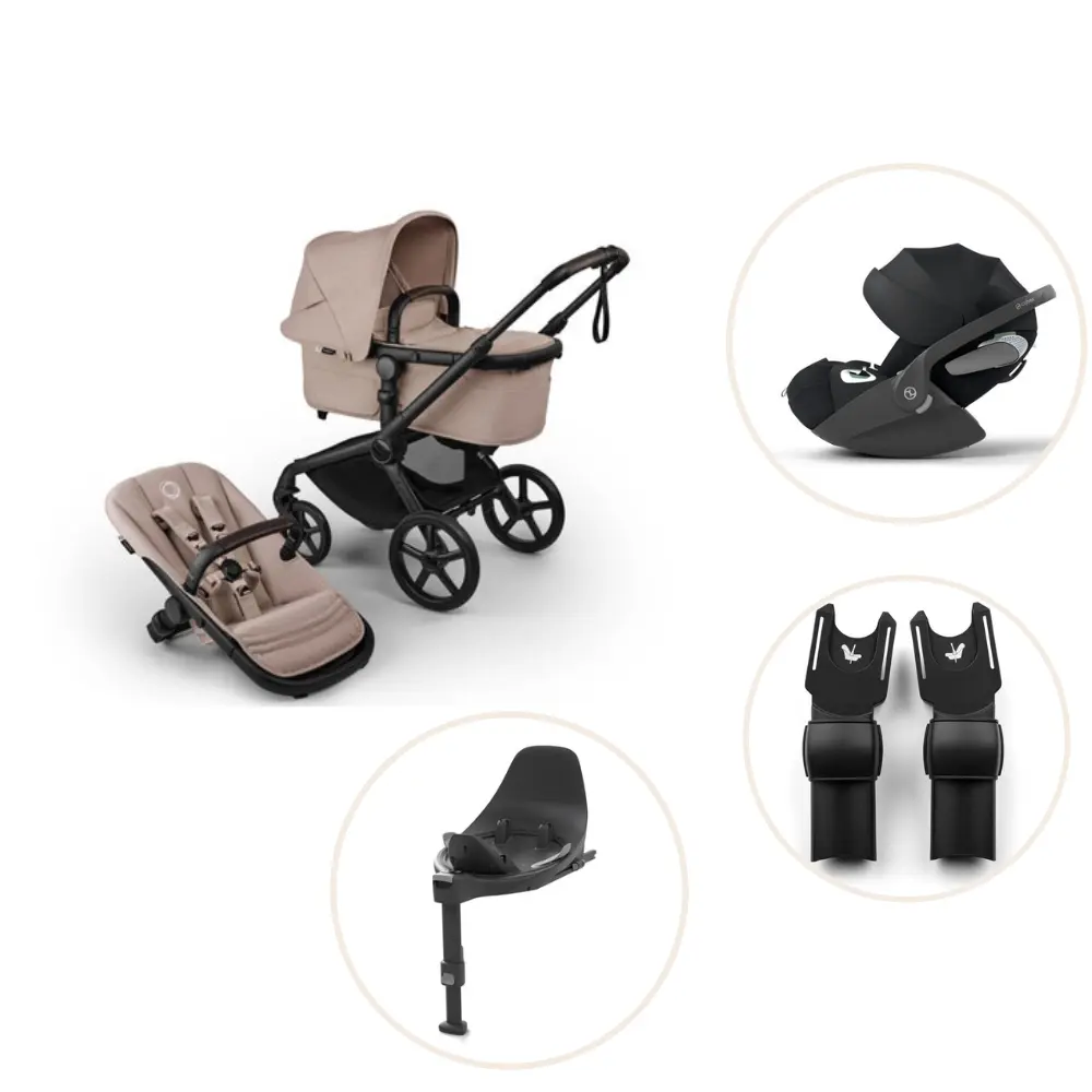 Fox 5 Renew Kombivogn Inkl. Cloud T Plus Autostol, Base Og Adapter   Desert Taupe Melange Black fra Bugaboo