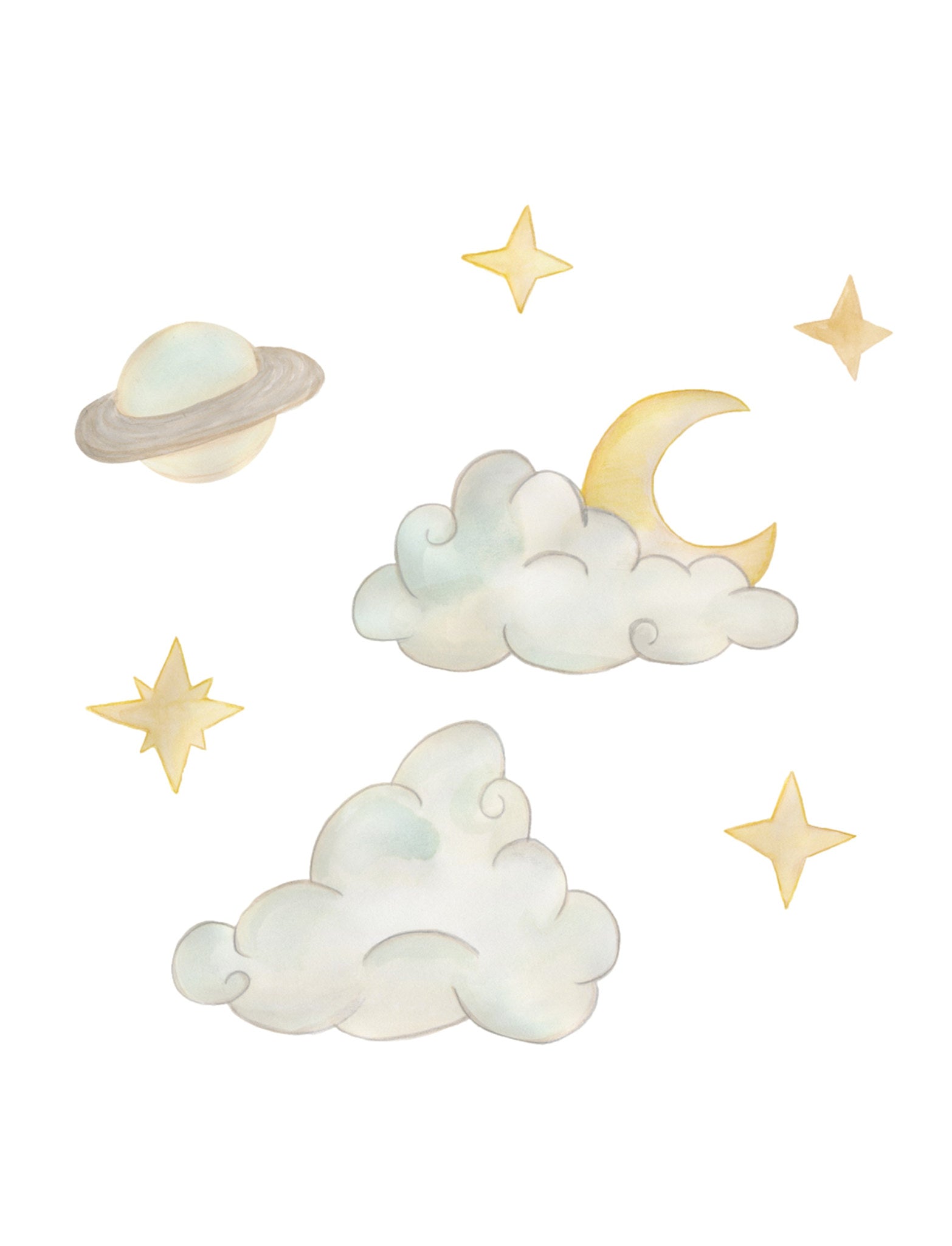 That's Mine Wallsticker Saturn Himmel Multi fra That's Mine