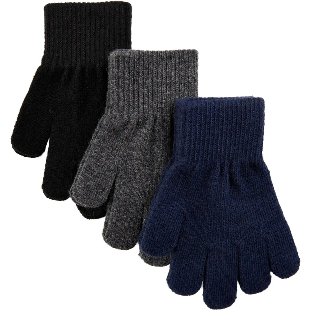 Magic Handsker 3 Pak   Blue Nights Antrazite Black   1 3 år fra Mikk-line