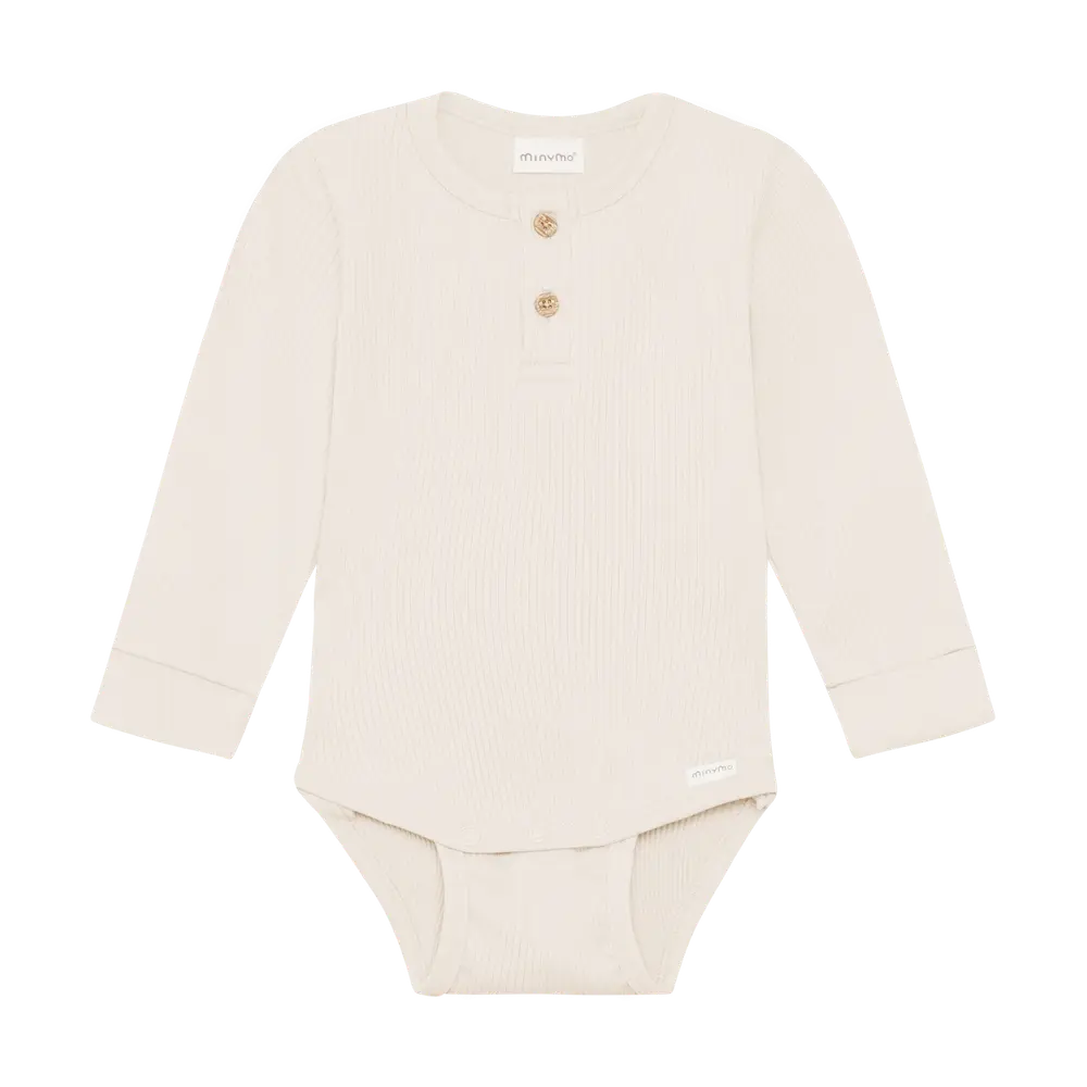 Langærmet Rib Body   Feather Gray   62 fra Minymo