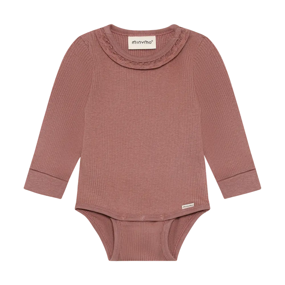 Langærmet Rib Body Burlwood 50 fra Minymo
