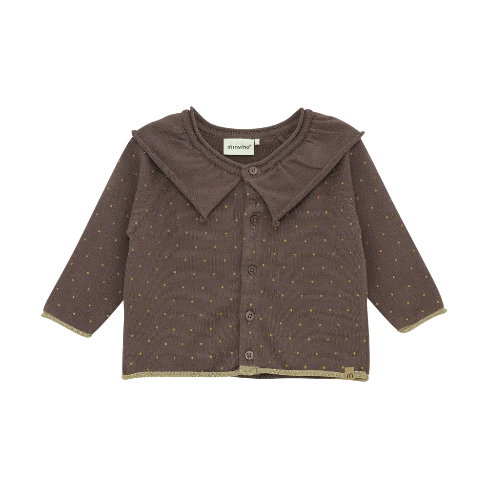 Cardigan   Plum Truffle   56 fra Minymo
