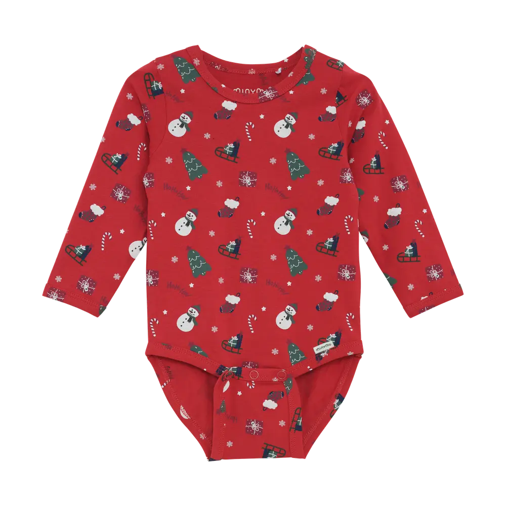 Langærmet Body   Scarlet Sage   56 fra Minymo