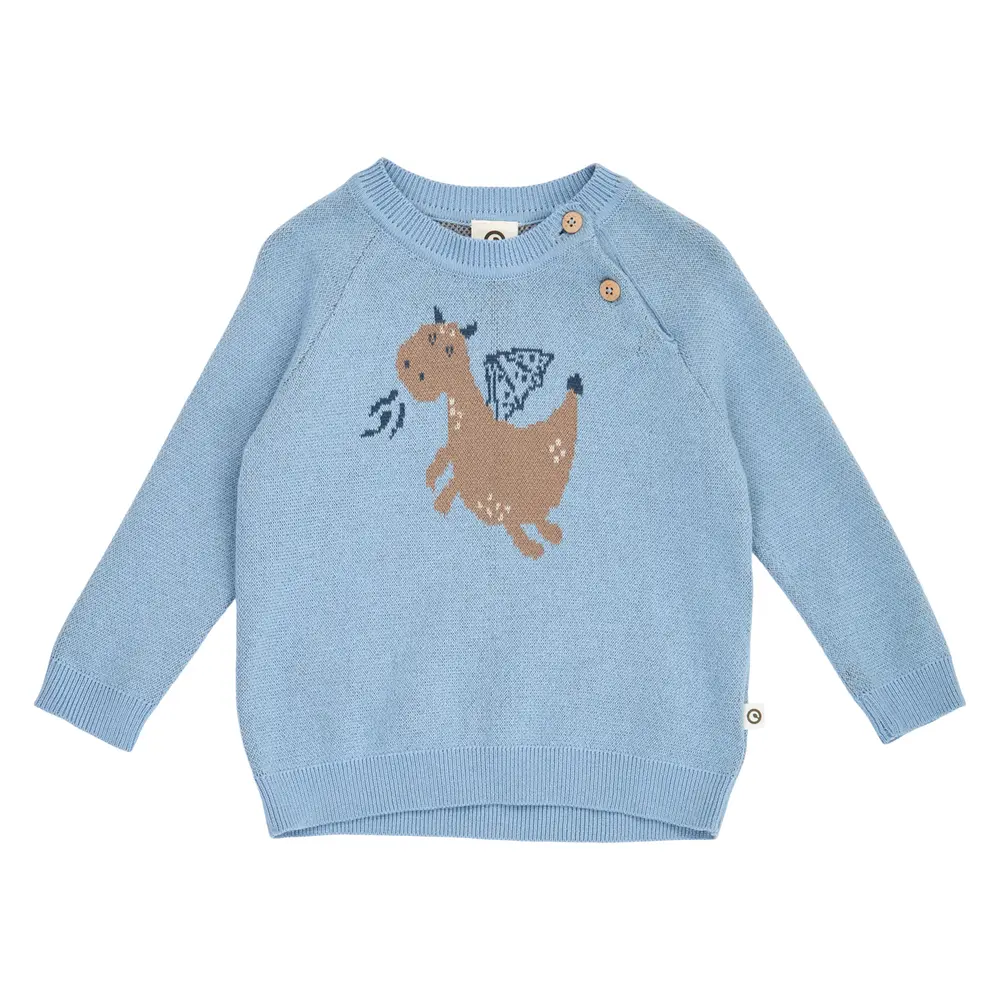 Storybook Sweater   Soft Blue   80 fra Müsli