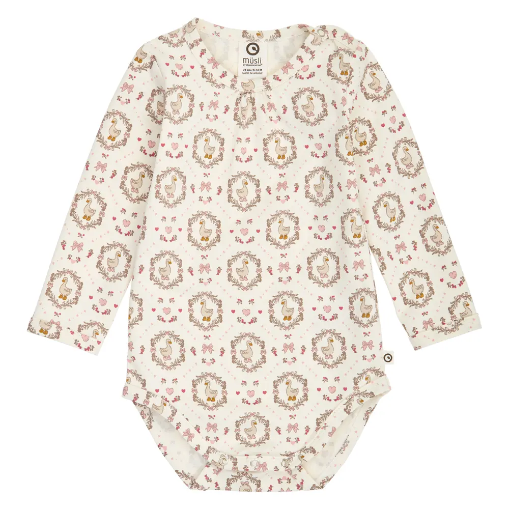 Heritage Duck Langærmet Body   Balsam Cream  Blush  Baroque Rose   86 fra Müsli