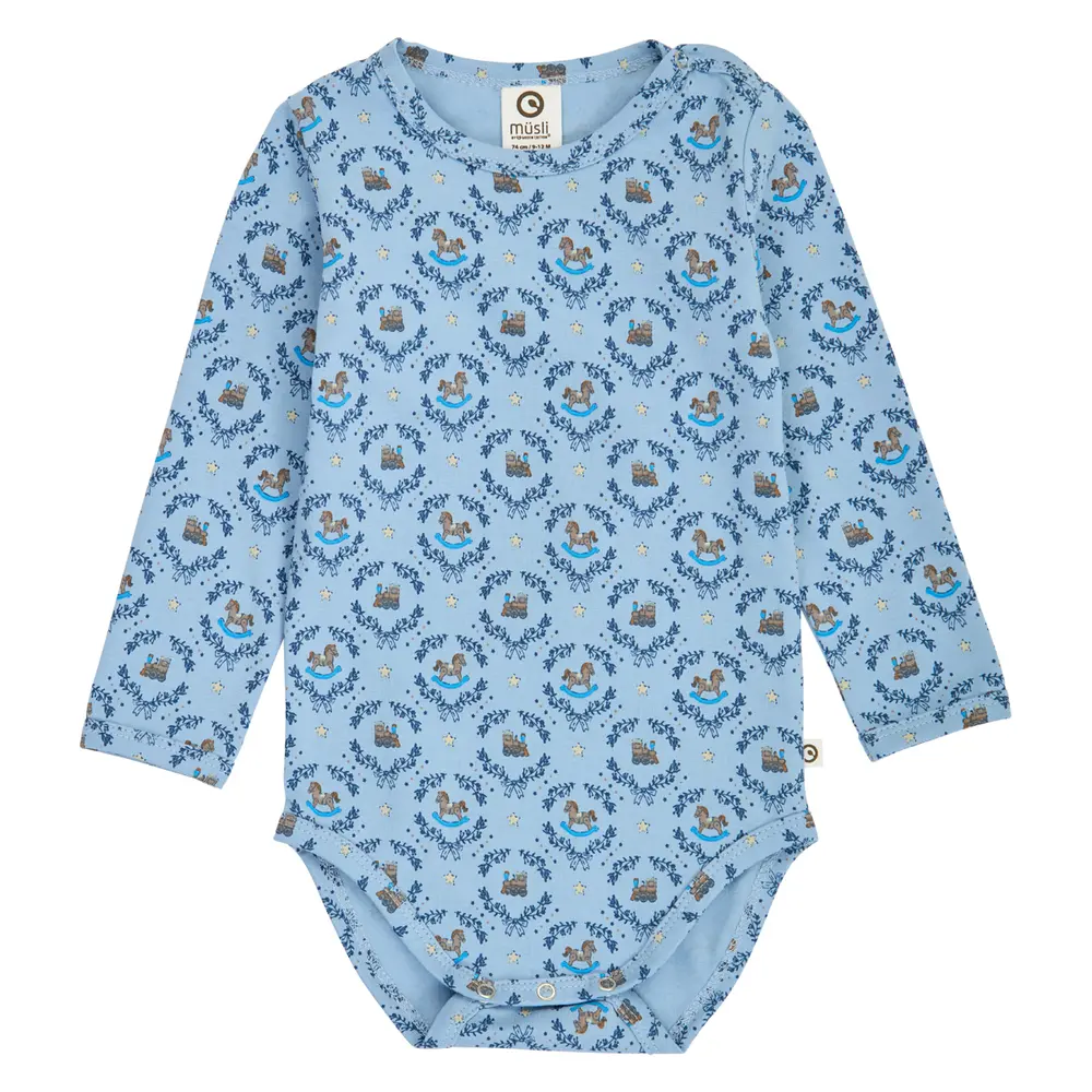 Heritage Train Langærmet Body   Soft Blue  Navy  Oak   92 fra Müsli
