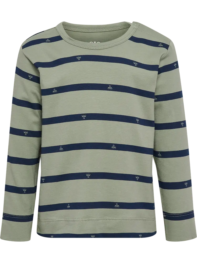 Stripy Bee Langærmet T Shirt Shadow 104 fra Hummel