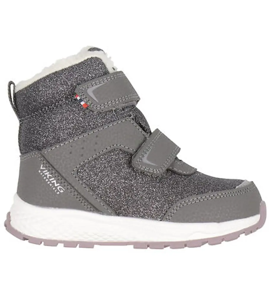 Equip Glitter Warm Wp 2v Vinterstøvler   Charcoal Dusty Pink   28 fra Viking