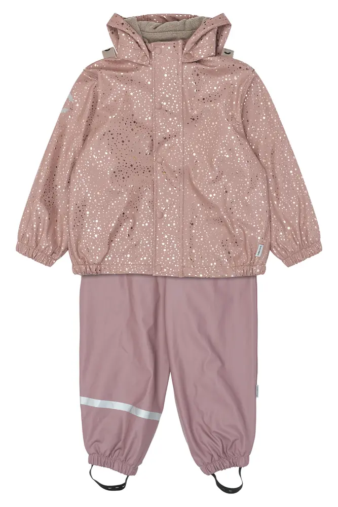 Mikk Line Pu Regnsæt M. Fleece Og Seler Foil Dot Aop 86 fra Mikk-line
