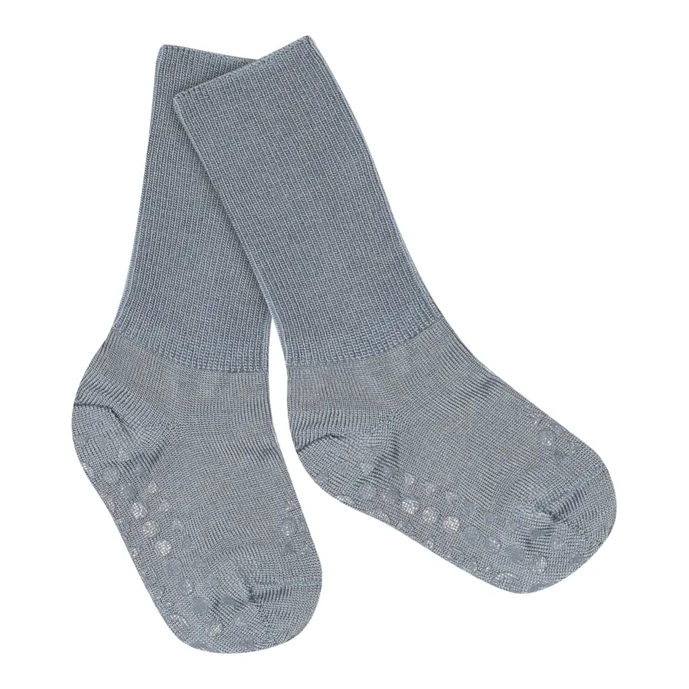 Skridsikre Strømper Merino Uld   Stone Blue   23 26 fra Gobabygo